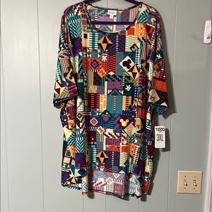 LuLaRoe Disney Irma Multicolor Geometric Top
